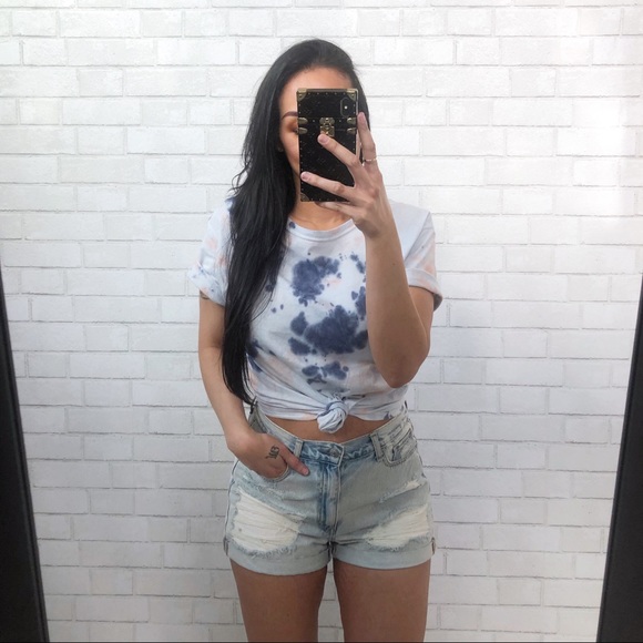 NWOT- TIE DYE Blue and Orange Tie Dye T-Shirt - Picture 3 of 6